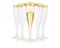 Perfect Settings 36 Pack Clear Plastic Champagne Flutes with Gold Rim | Disposable and Elegant Clear Glasses for Parties, Weddings, and Showers